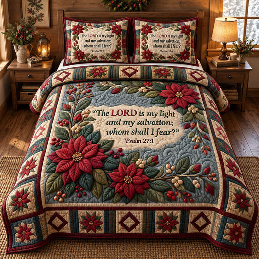 Floral Bible 3-Piece Quilted Bedding Set GFTONMU3696