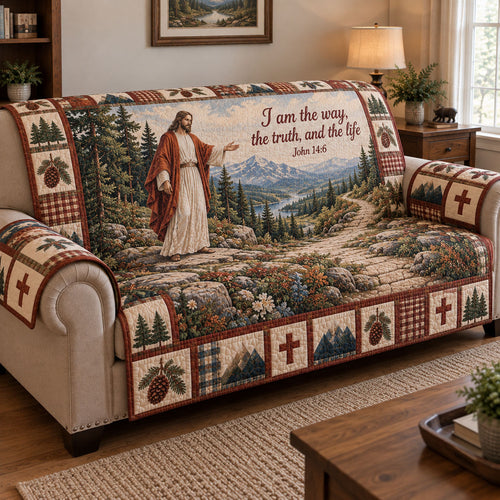 Christian Faith Quilted Sofa Cover GFTONMU3851