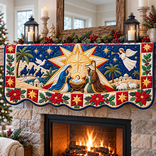 Nativity Light Quilted Mantel Scarf GFTONPT1783