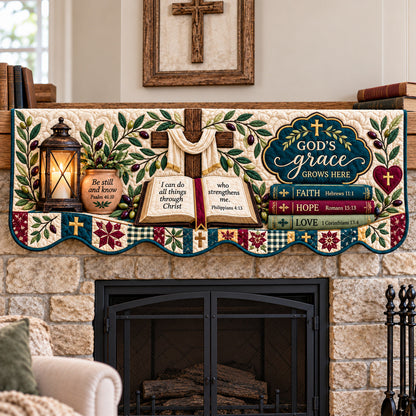 Christian Faith Renewal Quilted Mantel Scarf GFTONPT1850