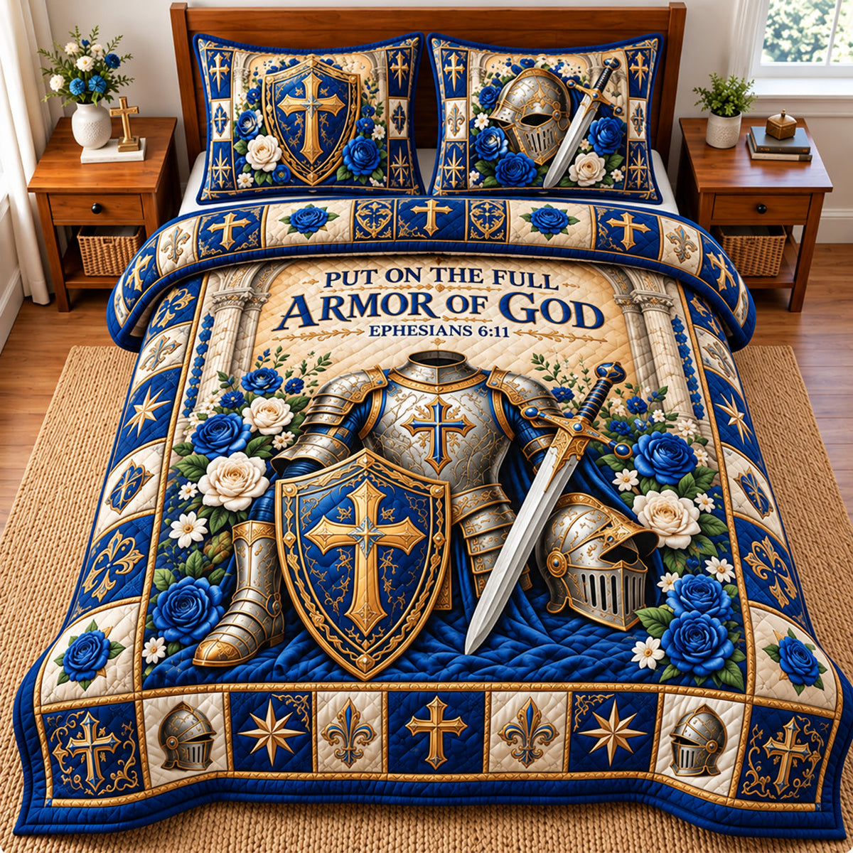 Armor of God Protection 3-Piece Quilted Bedding Set GFTONPT1947