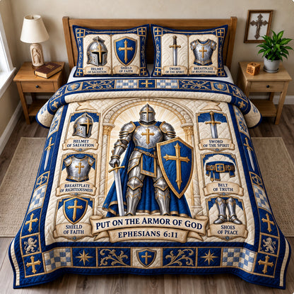 Armor of God Courage 3-Piece Quilted Bedding Set GFTONPT1948