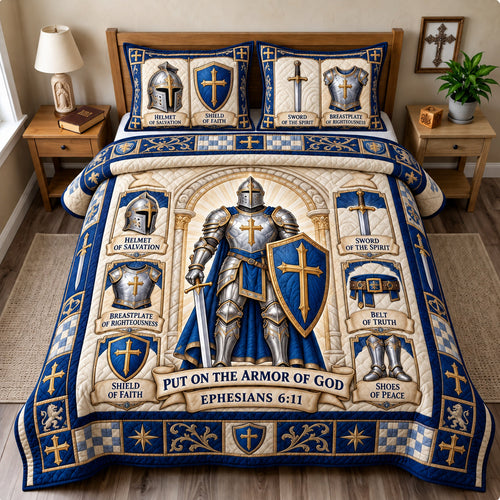 Armor of God Courage 3-Piece Quilted Bedding Set GFTONPT1948