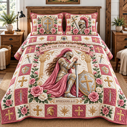 Armor of God Warrior 3-Piece Quilted Bedding Set GFTONPT1950
