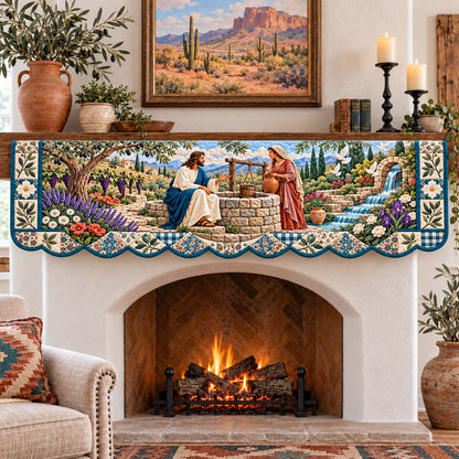 Living Water Quilted Mantel Scarf GFTONTD3880