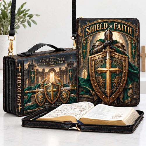 Shield Of Faith Leather Bible Cover GFTONTD3896