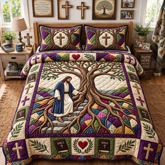 Rooted in Christ 3-Piece Quilted Bedding Set GFTONTD3931