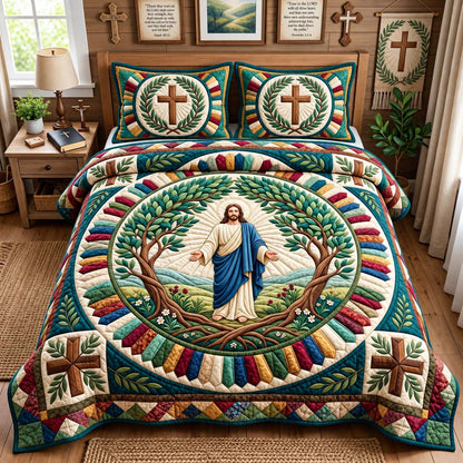 Tree of Life 3-Piece Quilted Bedding Set GFTONTD3935