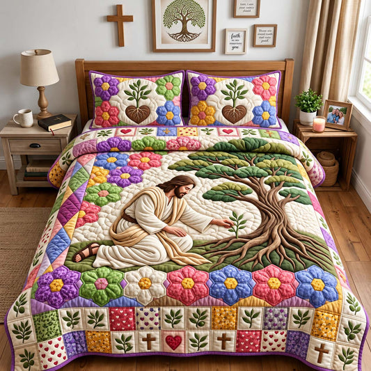 Seeds of Faith 3-Piece Quilted Bedding Set GFTONTD3936