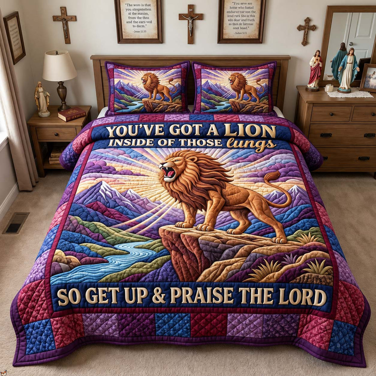 Lion Inside Me 3-Piece Quilted Bedding Set GFTONTD3972