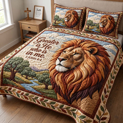 Lion of Judah Faith 3-Piece Quilted Bedding Set GFTONTD3974
