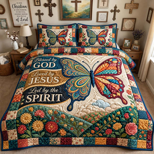 Led By The Spirit 3-Piece Quilted Bedding Set GFTONTD3982