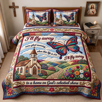 I Will Fly Away 3-Piece Quilted Bedding Set GFTONTD3983