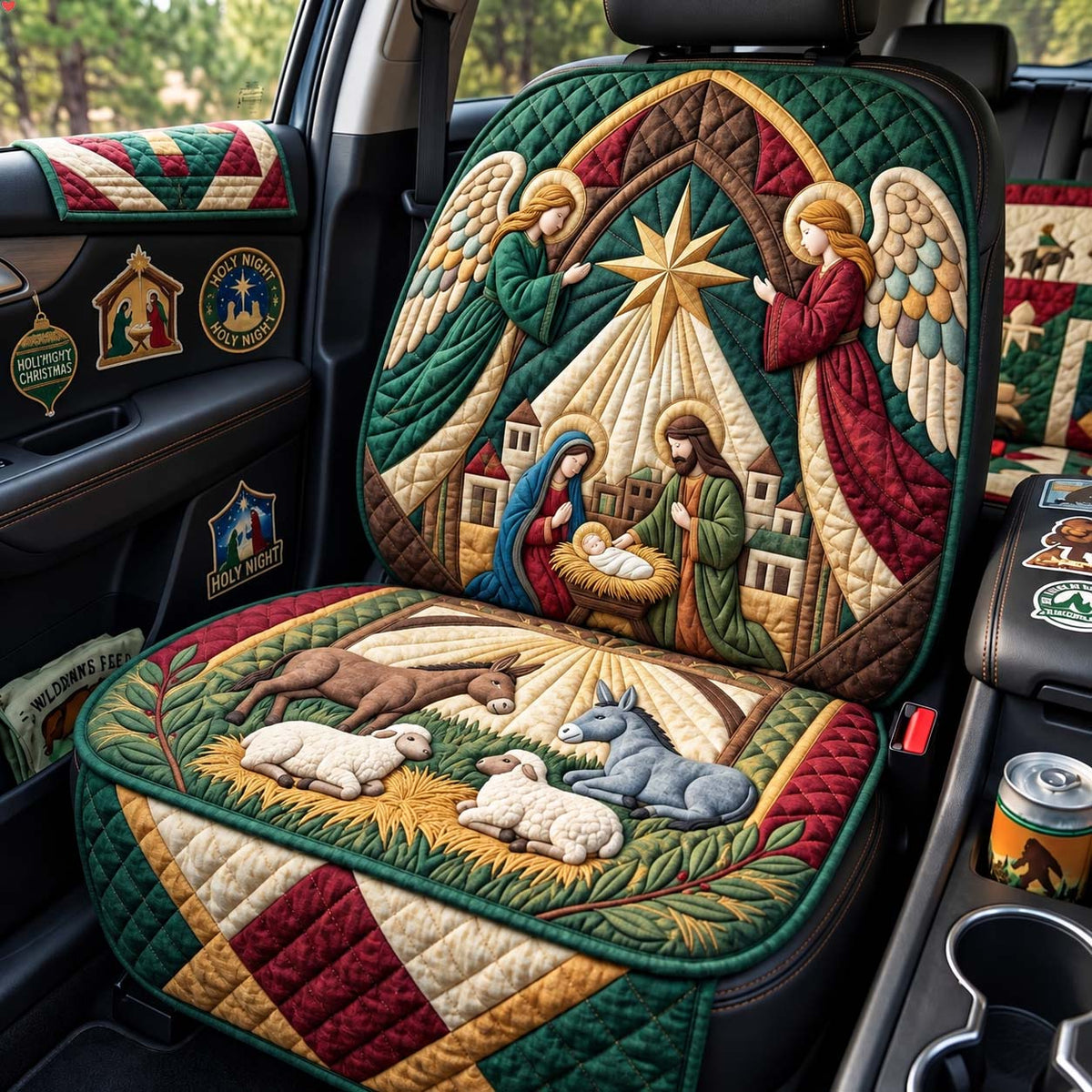 Bethlehem Holy Night Quilted Car Seat Protector GFTONTD3985