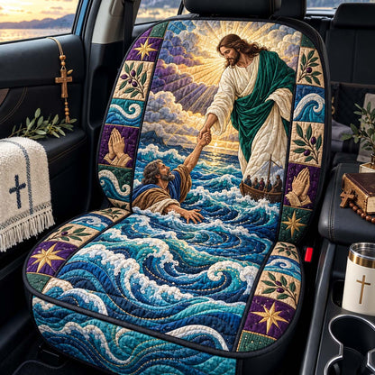 Jesus Reaches Through Storm Quilted Car Seat Protector GFTONTD3992