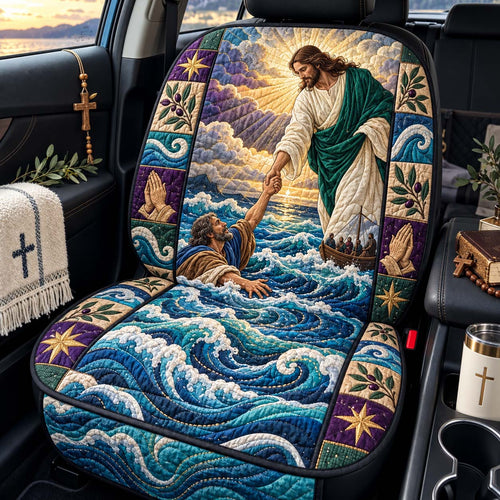 Jesus Reaches Through Storm Quilted Car Seat Protector GFTONTD3992