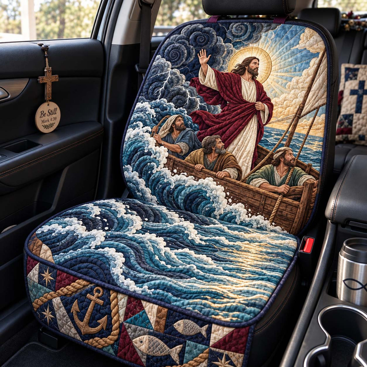 Peace Be Still Quilted Car Seat Protector GFTONTD3993