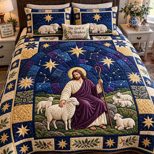 Shepherd Under the Stars 3-Piece Quilted Bedding Set GFTONTD4032