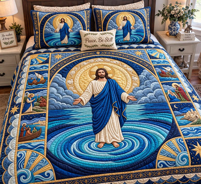 Peace Upon the Waters 3-Piece Quilted Bedding Set GFTONTD4035