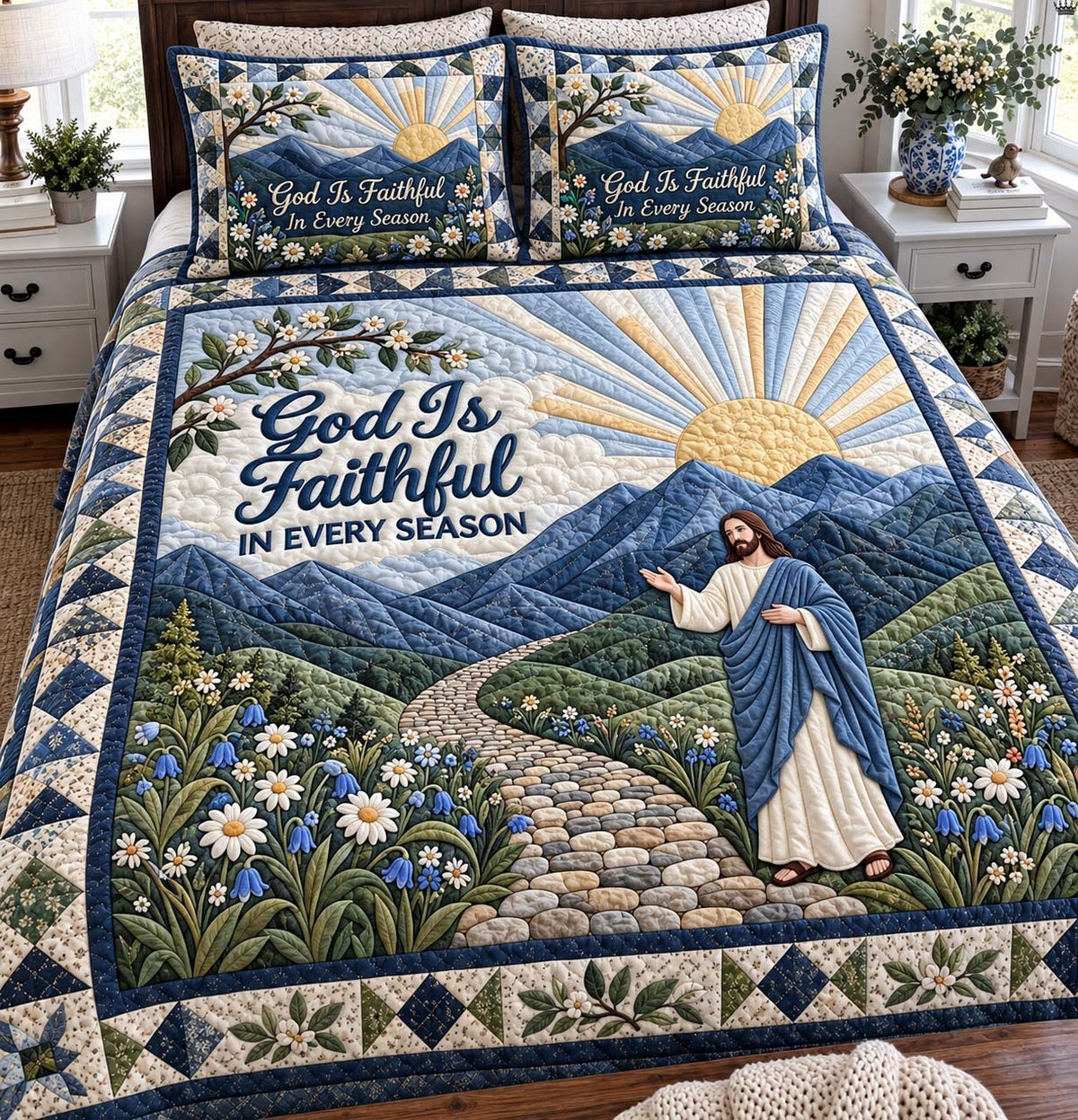 Faithful Every Season 3-Piece Quilted Bedding Set GFTONTD4060