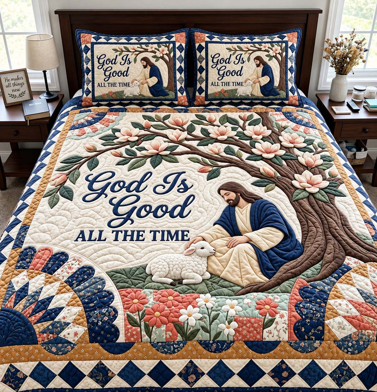 God Is Always Good 3-Piece Quilted Bedding Set GFTONTD4064