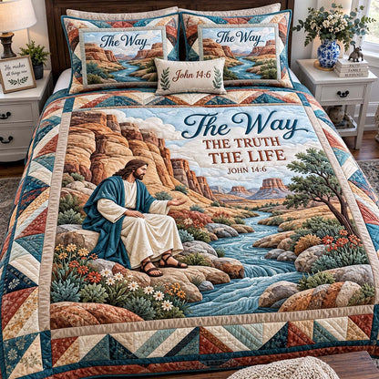 The Way And Truth 3-Piece Quilted Bedding Set GFTONTD4065