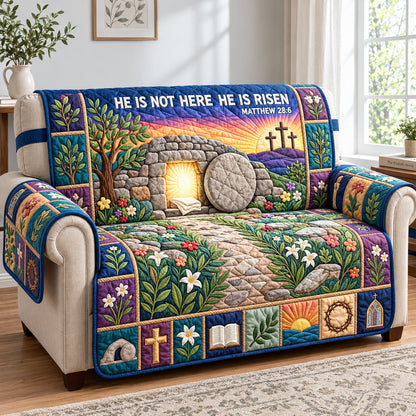 He Is Risen Quilted Sofa Cover GFTOPND3245