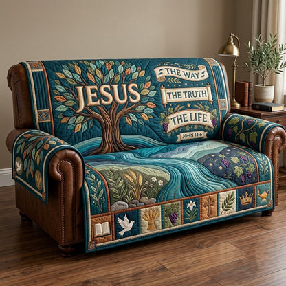Christian Faith Quilted Sofa Cover GFTOPND3263