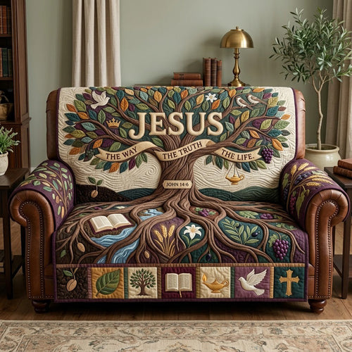 Christian Faith Quilted Sofa Cover GFTOPND3268