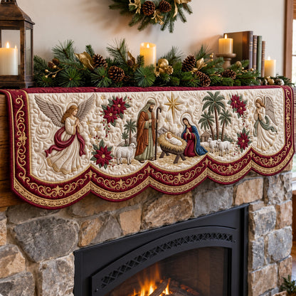 Blessed Nativity Quilted Mantel Scarf GFTOPND3512