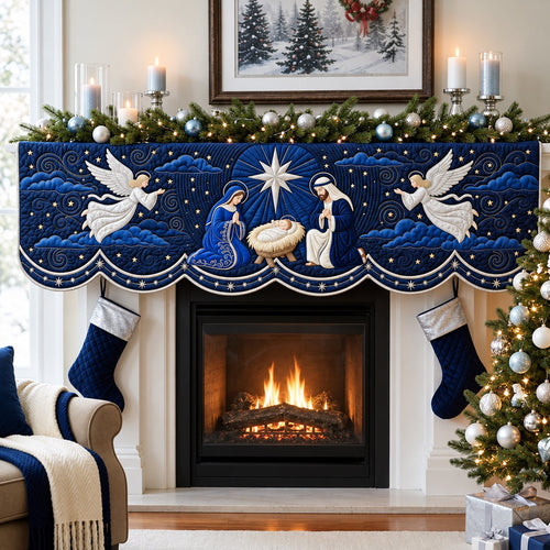 Blessed Nativity Quilted Mantel Scarf GFTOPND3514