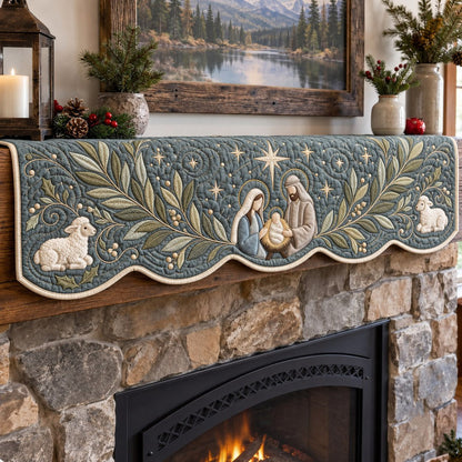 Christmas Blessing Quilted Mantel Scarf GFTOPND3518