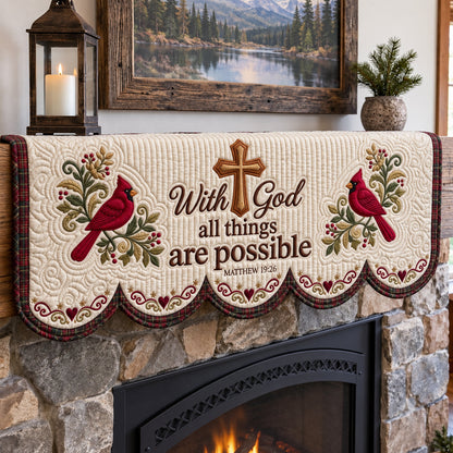 Christian Faith Quilted Mantel Scarf GFTOPND3525