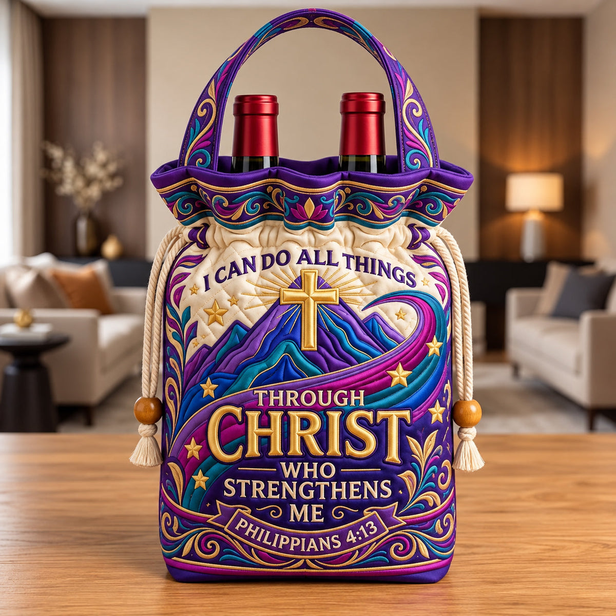 Christian Faith Quilted Bottle Carrier Bag GFTOPND3601