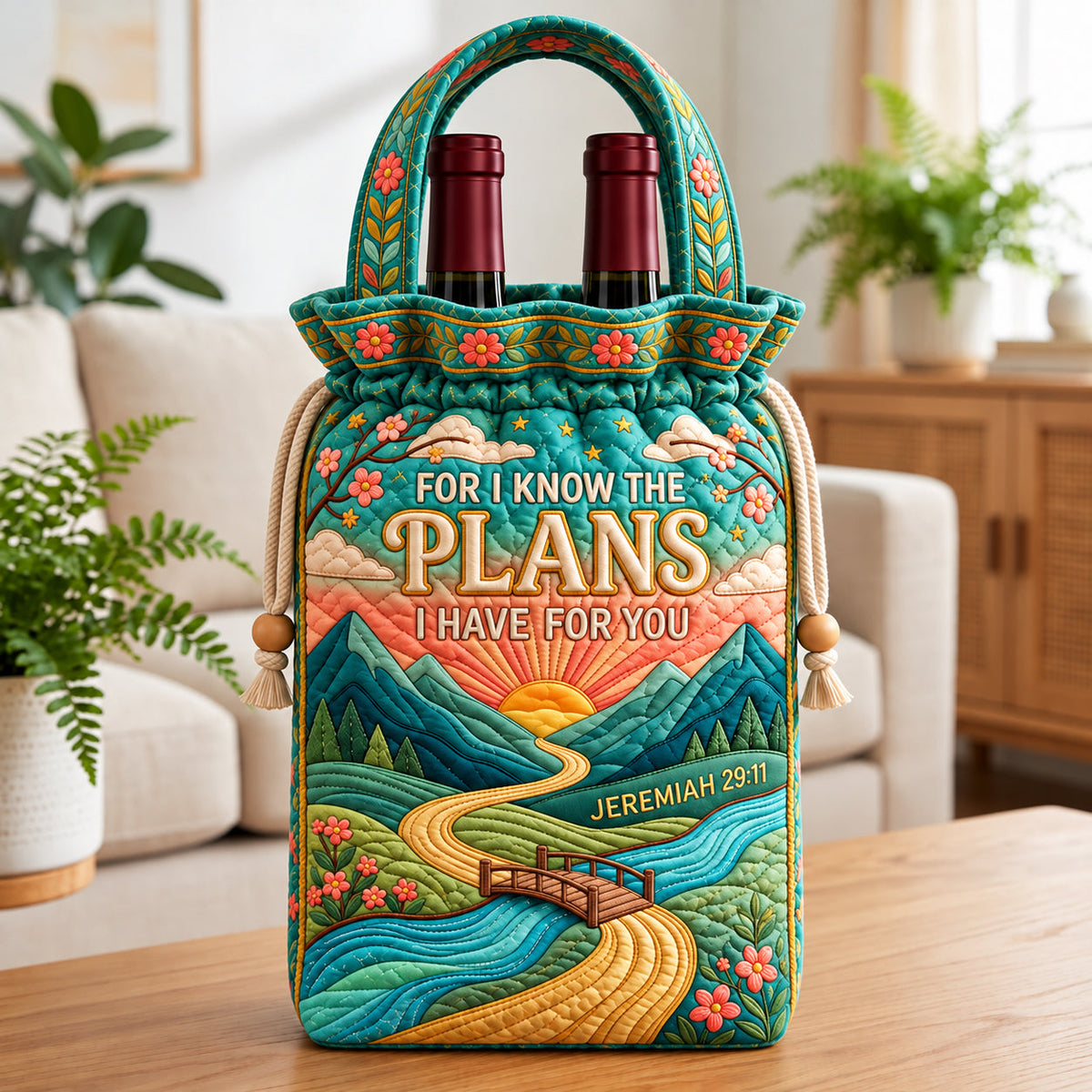 Christian Faith Quilted Bottle Carrier Bag GFTOPND3603