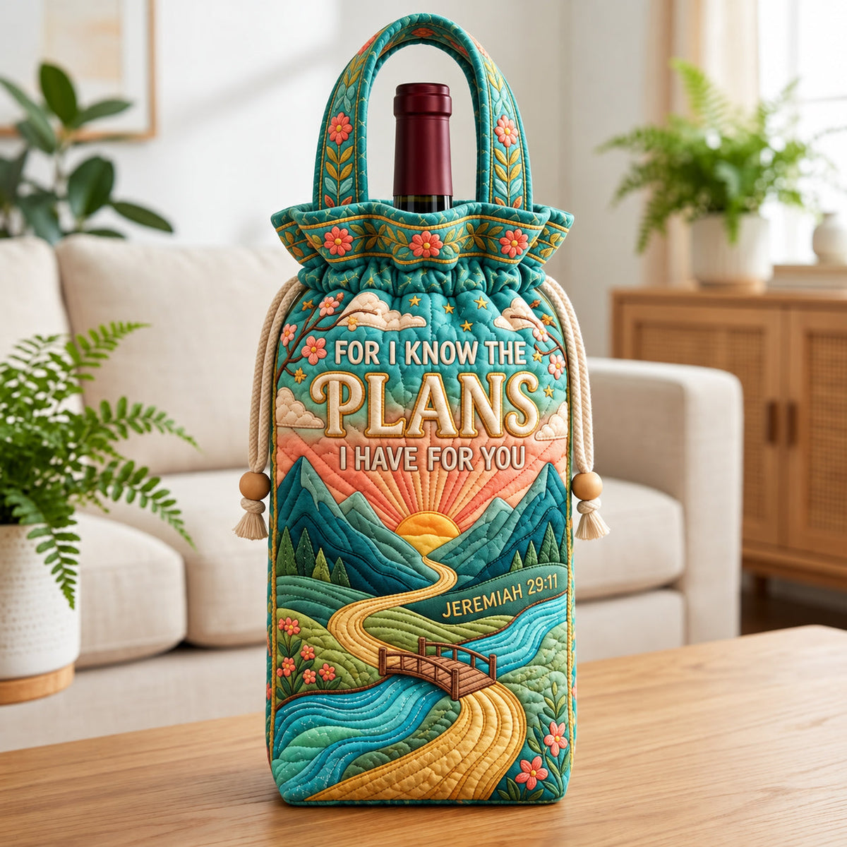 Christian Faith Quilted Bottle Carrier Bag GFTOPND3603