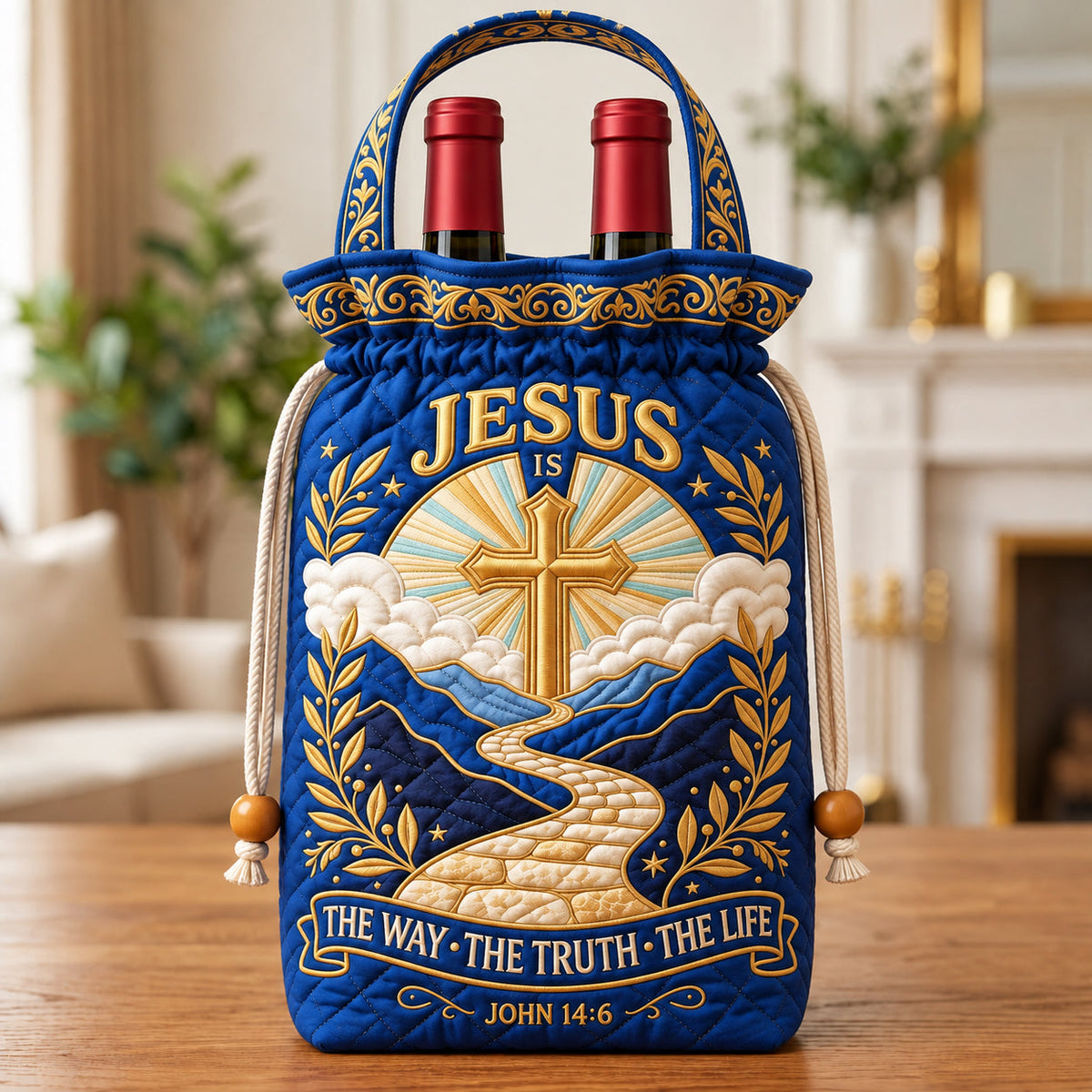 Christian Faith Quilted Bottle Carrier Bag GFTOPND3605