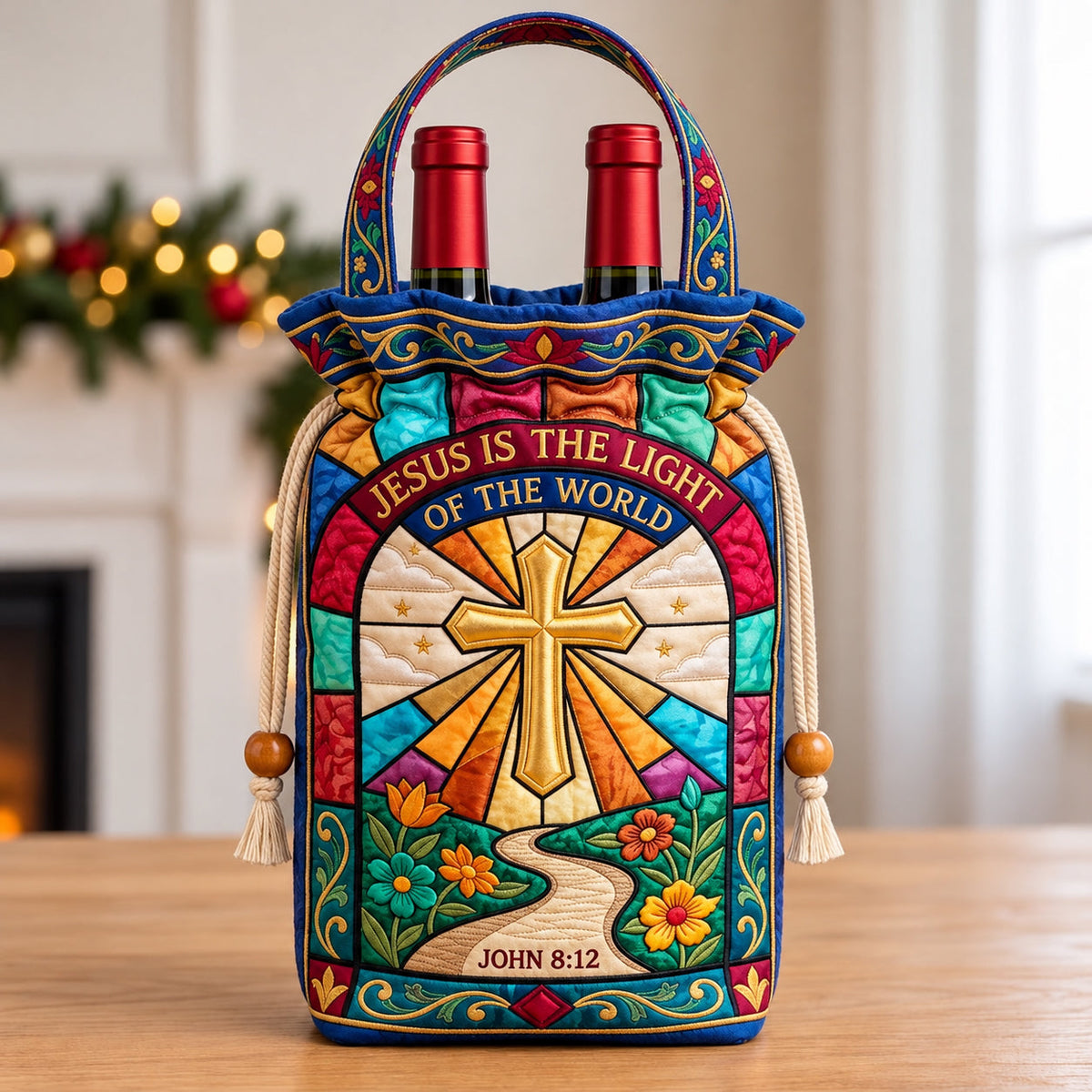 Christian Faith Quilted Bottle Carrier Bag GFTOPND3606