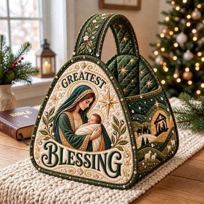 Greatest Blessing Christmas Quilted Basket GFTOPND3639