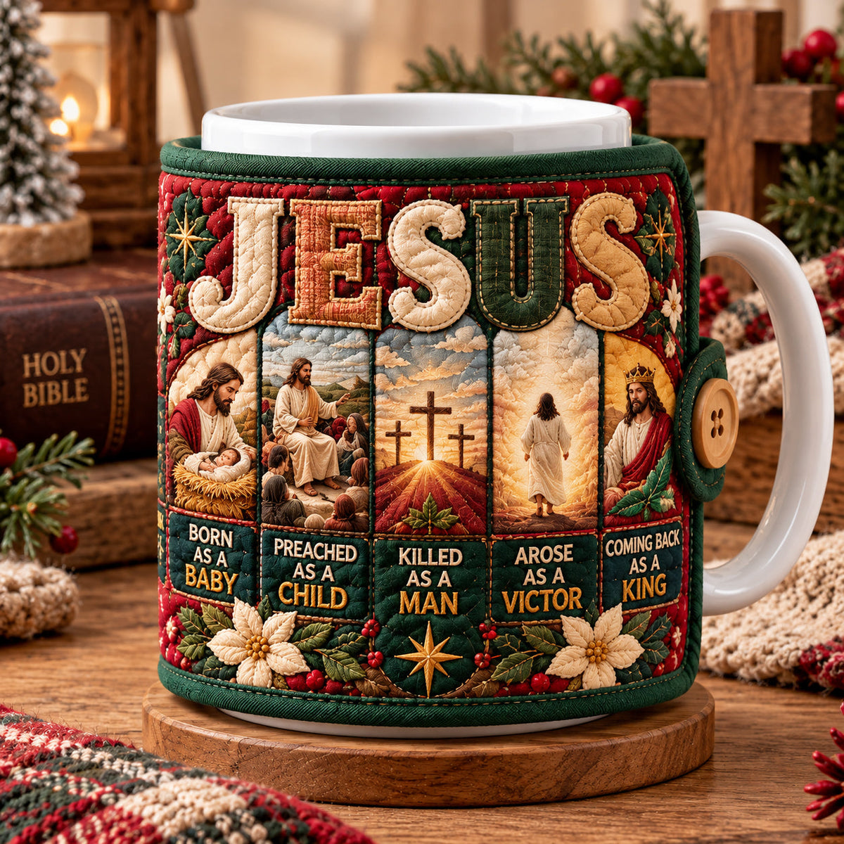 Jesus Blessing Quilted Mug Cozy GFTOPND3647