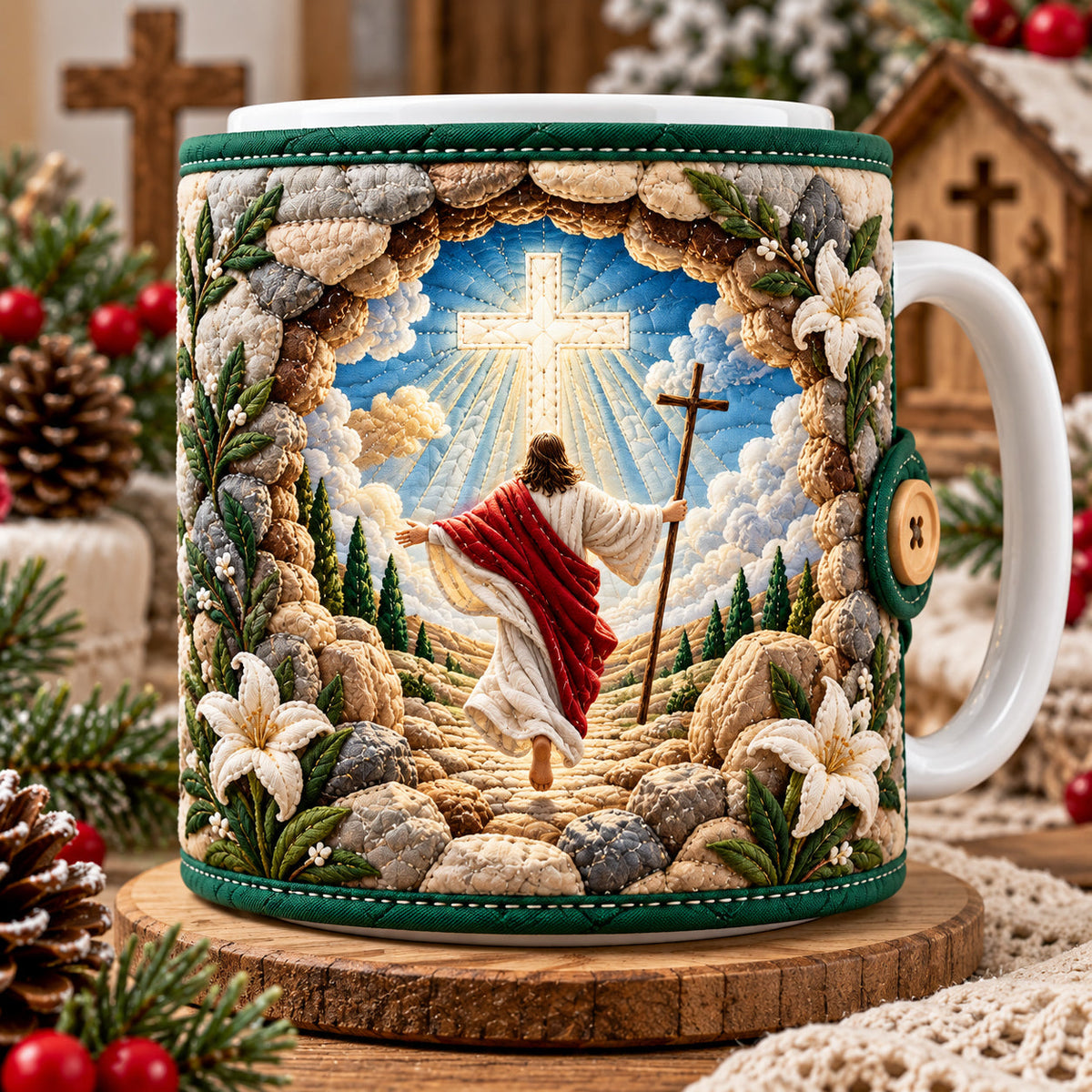 Radiant Cross Quilted Mug Cozy GFTOPND3648