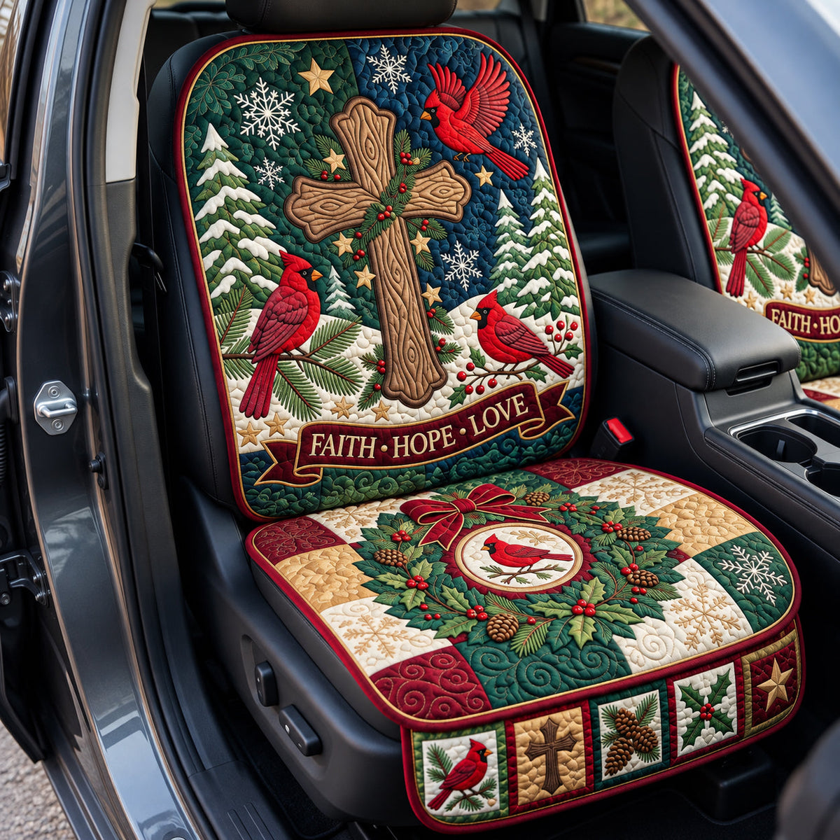 Faith Hope Love Quilted Car Seat Protector GFTOPND3716