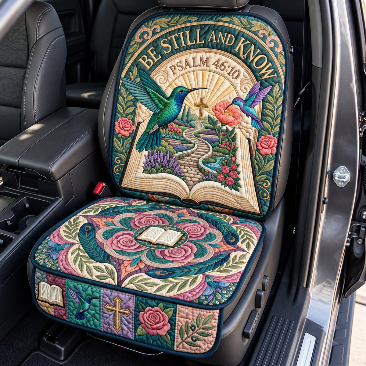 Be Still And Know Quilted Car Seat Protector GFTOPND3724