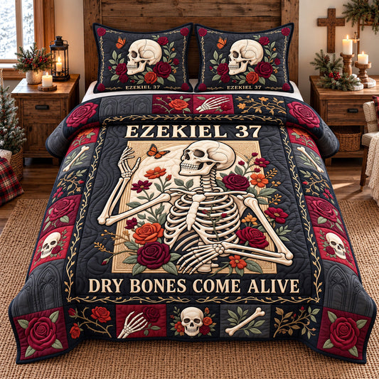 Dry Bones Come Alive 3-Piece Quilted Bedding Set GFTOTP22505