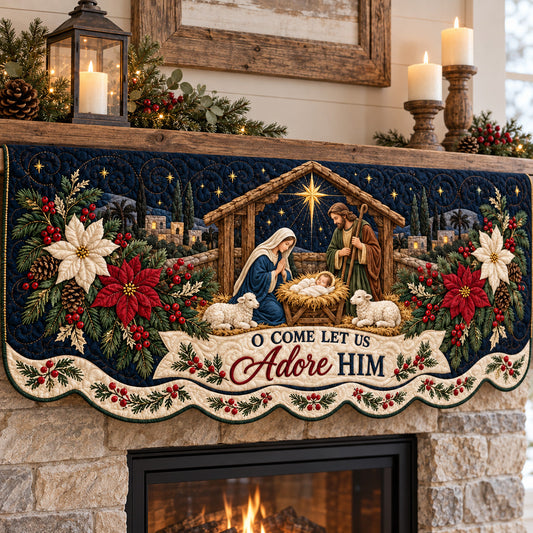 Let Us Adore Him Quilted Mantel Scarf GFTOTP22791