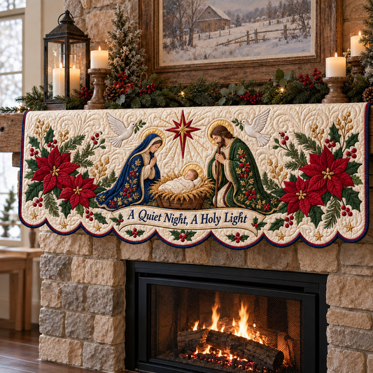 Quiet Night Holy Light Quilted Mantel Scarf GFTOTP22792