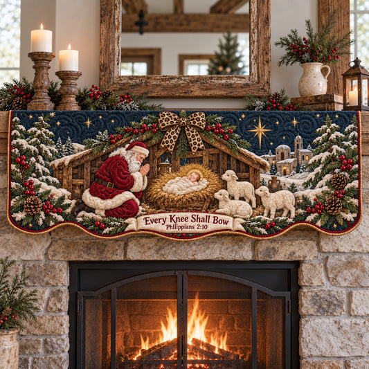 Every Knee Shall Bow Quilted Mantel Scarf GFTOTP22794