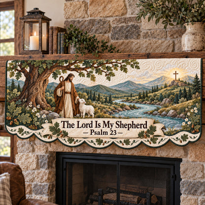 Lord Is My Shepherd Quilted Mantel Scarf GFTOTP22801