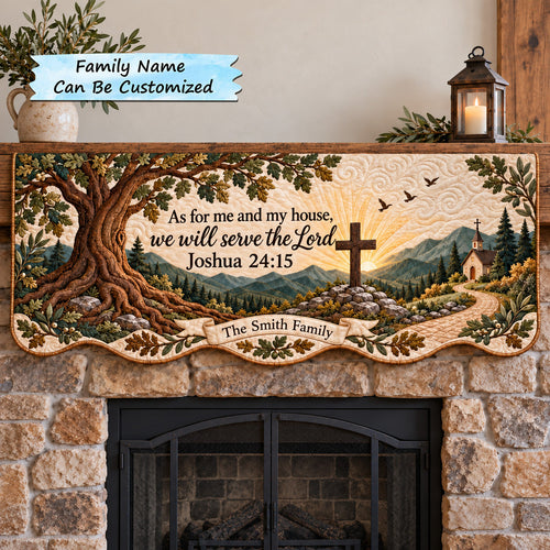Personalized Serve The Lord Quilted Mantel Scarf QTCUZ GFTOTP22803