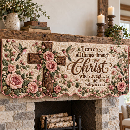 Strength In Christ Quilted Mantel Scarf GFTOTP22844